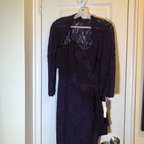 Ideas by Barbara Mother of the Bride Evening Dress Plump/Purple 5252--16 Size M - Picture 2 of 10